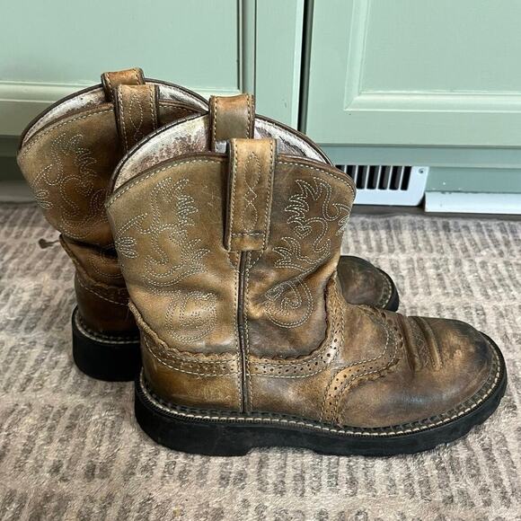 Ariat Youth Girls Fatbaby Boots Leather Mid-Calf 14829 Western Brown Size 6.5 B - Picture 5 of 10